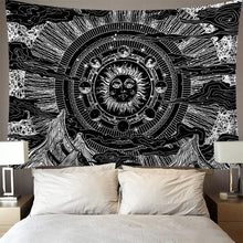 Load image into Gallery viewer, India Mandala Tapestry Wall Hanging Sun Moon Tarot Wall Tapestry Wall Carpet Psychedelic Tapiz Witchcraft Wall Cloth Tapestries
