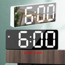 Load image into Gallery viewer, Electronic Alarm Clock Noiseless Design Digital LED Large Display Mirror Power off Memory Function AAA Not Batteries
