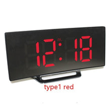 Load image into Gallery viewer, Electronic Alarm Clock Noiseless Design Digital LED Large Display Mirror Power off Memory Function AAA Not Batteries
